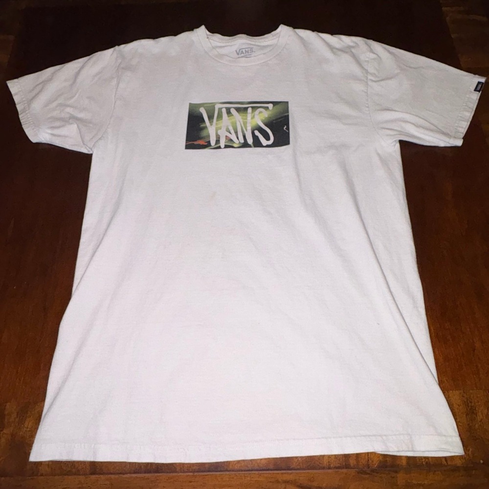Vans Box Logo Graphic T-Shirt‎ White Large Skate Streetwear Tee